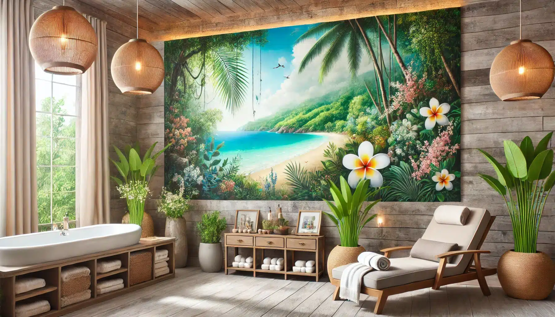 Lợi ích của tranh trang trí trong Spa 1 tranh spa thien nhien bo bien