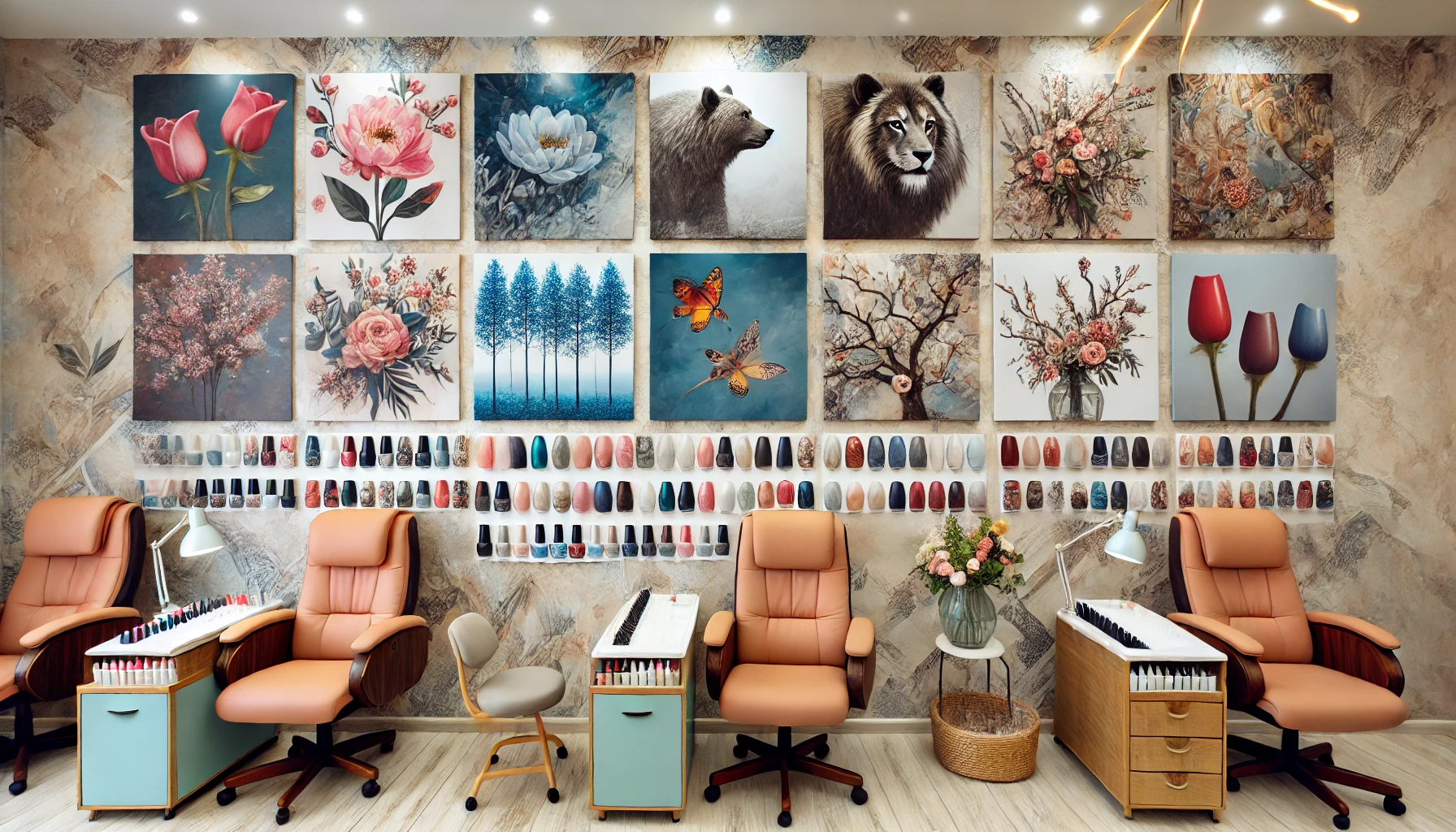 Xu hướng trang trí tiệm Nail với tranh nghệ thuật 3 bức tranh trang trí cho tiệm Nail