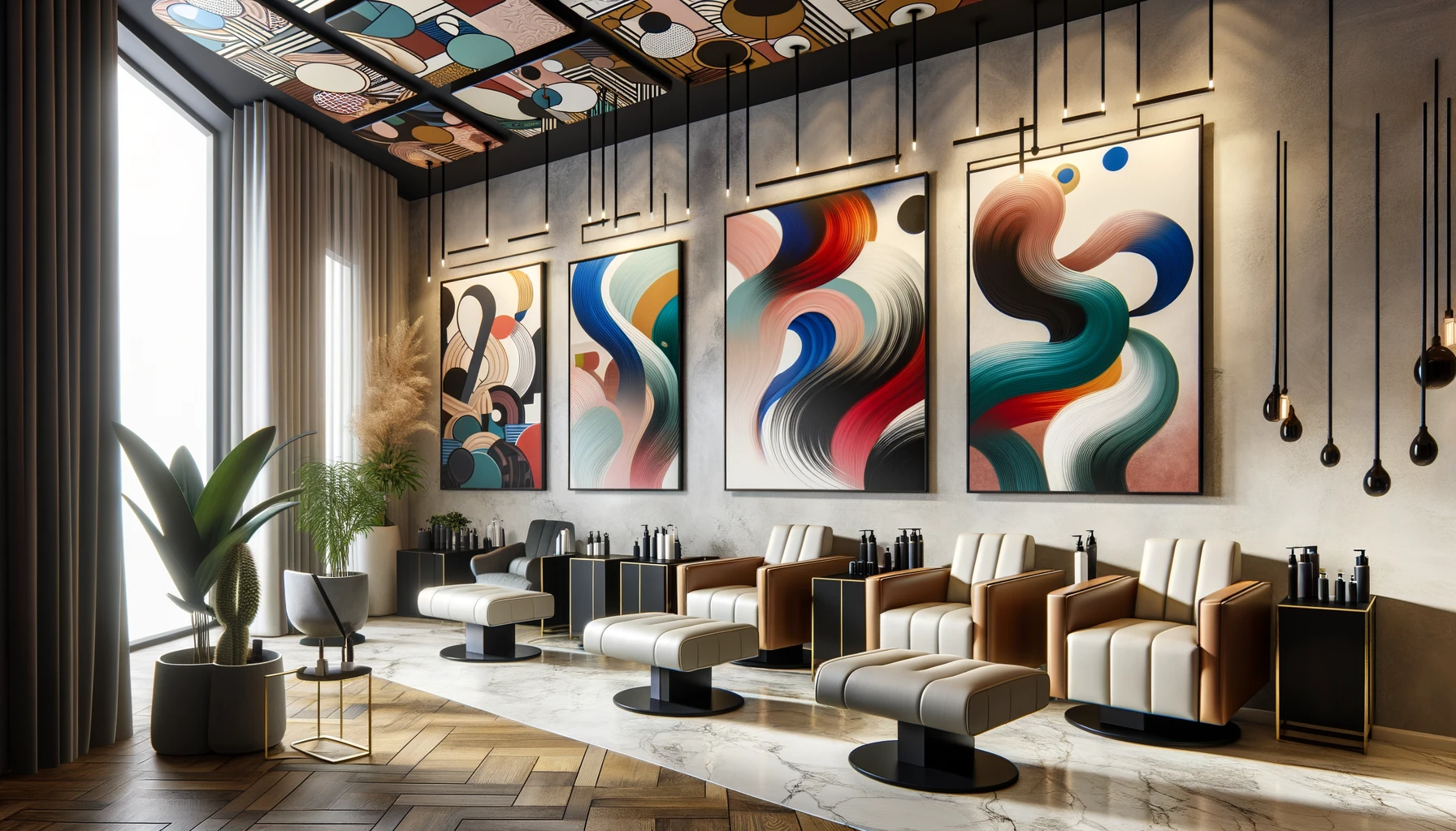 bức tranh nghệ thuật hiện đại dành cho salon tóc