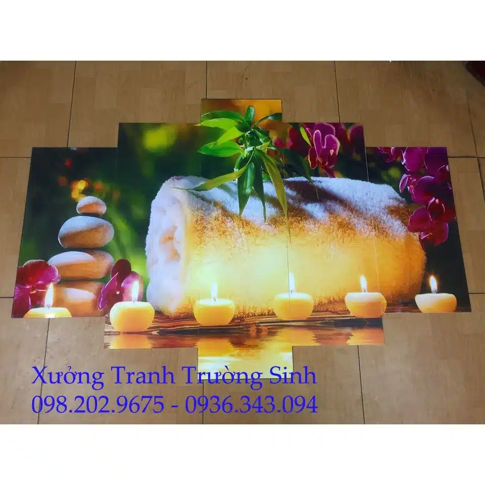 Bộ Tranh Ghép 5 Tấm (1mx1m5) SPA – Tạo Điểm Nhấn Cho Không Gian Thư Giãn