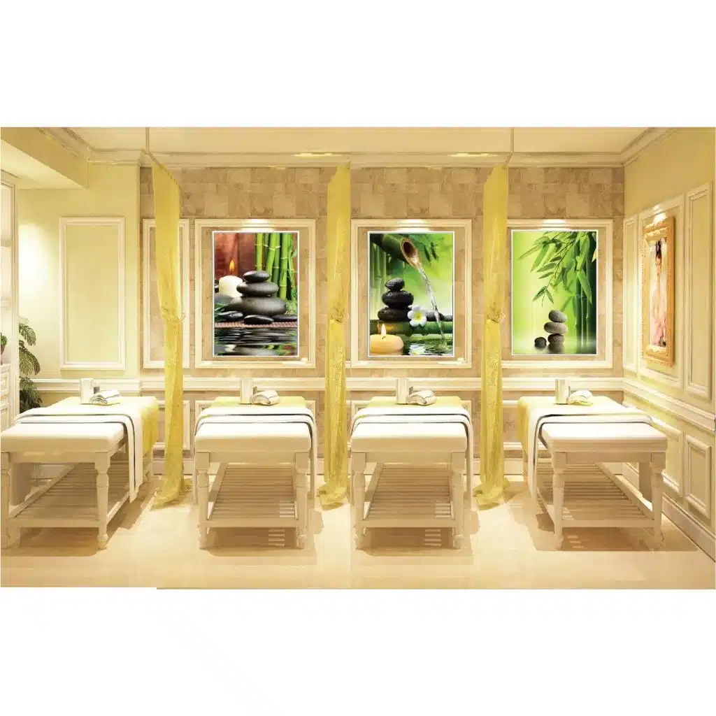 Bộ 3 tranh fomex dán tường: Tranh phong cảnh trang trí spa