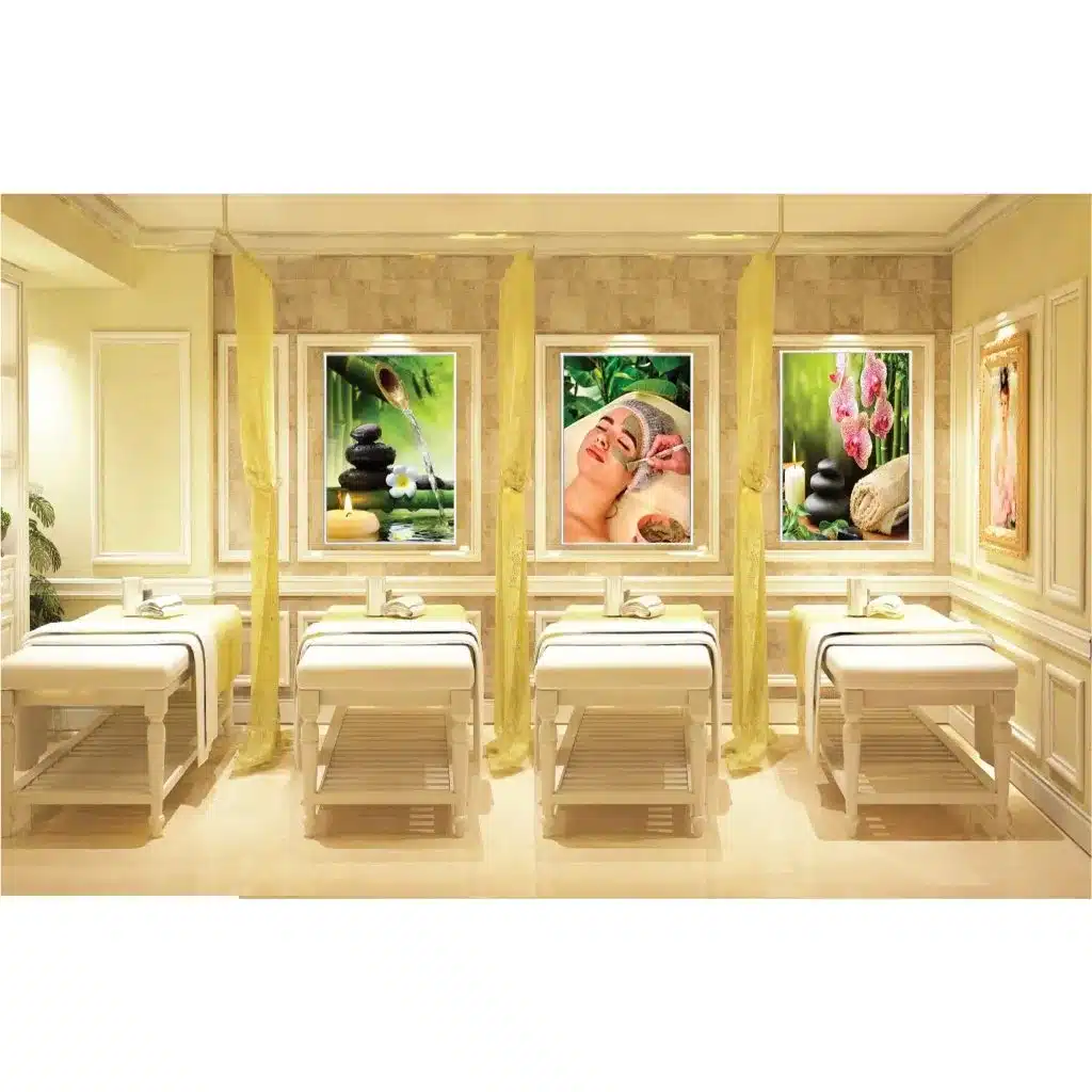 Bộ 3 tranh fomex dán tường: Tranh phong cảnh trang trí spa