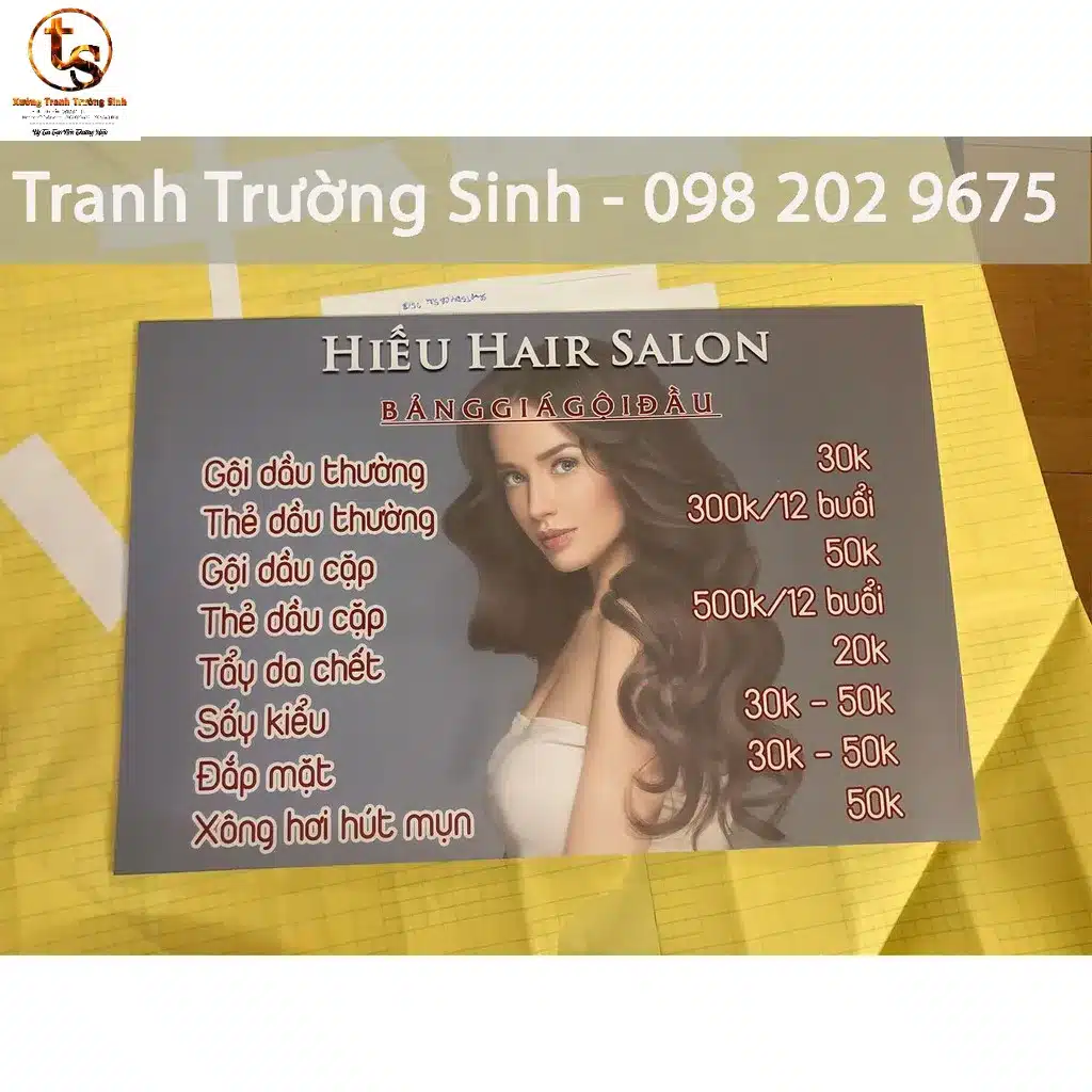 Tranh bảng giá dịch vụ dán tường (Miễn phí thiết kế)