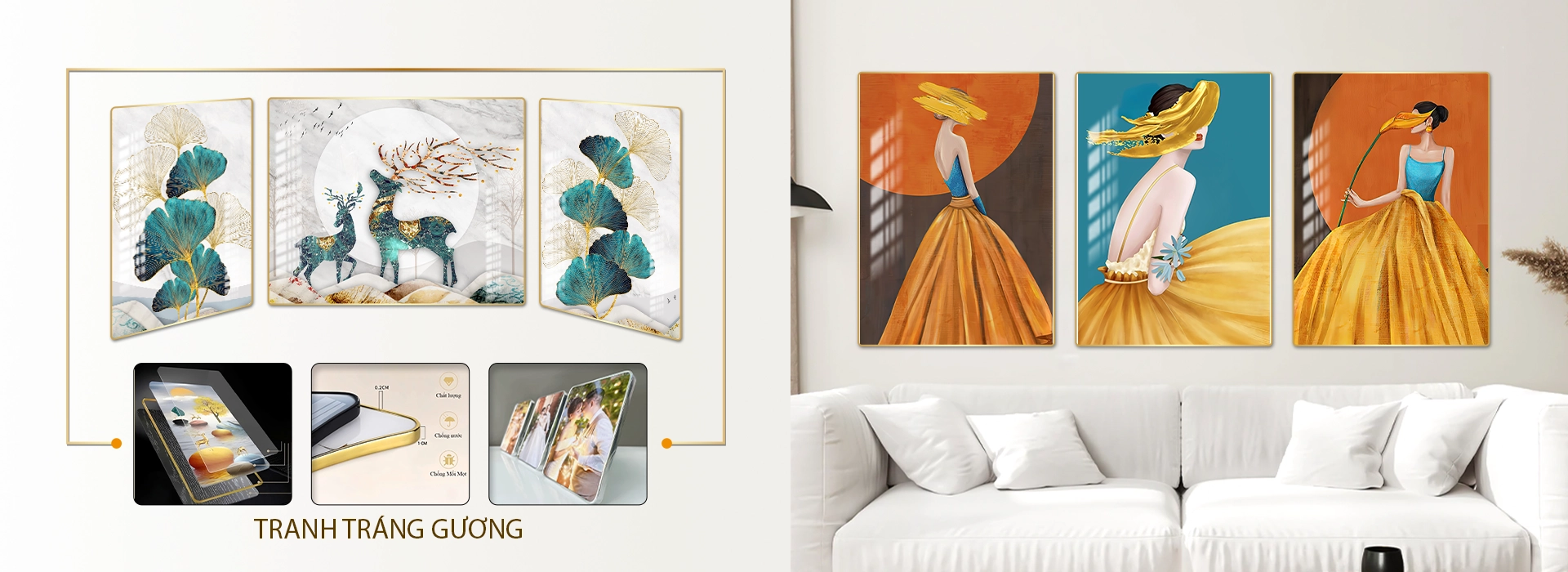 Banner giới thiệu trang chủ tranh tráng gương xưởng tranh trường sinh