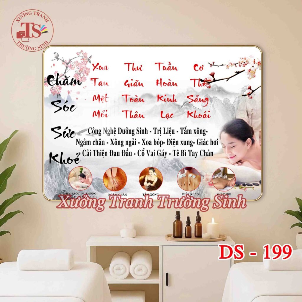 Tranh Dưỡng Sinh Massage Cổ Vai Gáy Body (Tranh Ngang) – Tranh Tráng Gương Treo Tường