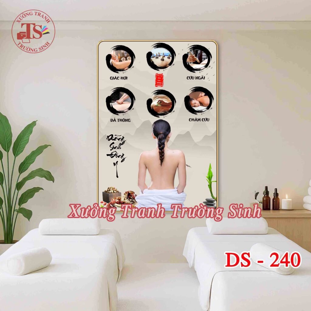 Tranh Dưỡng Sinh Đông Y, Massage, Đả Thông Kinh Lạc – Tranh Tráng Gương Treo Tường