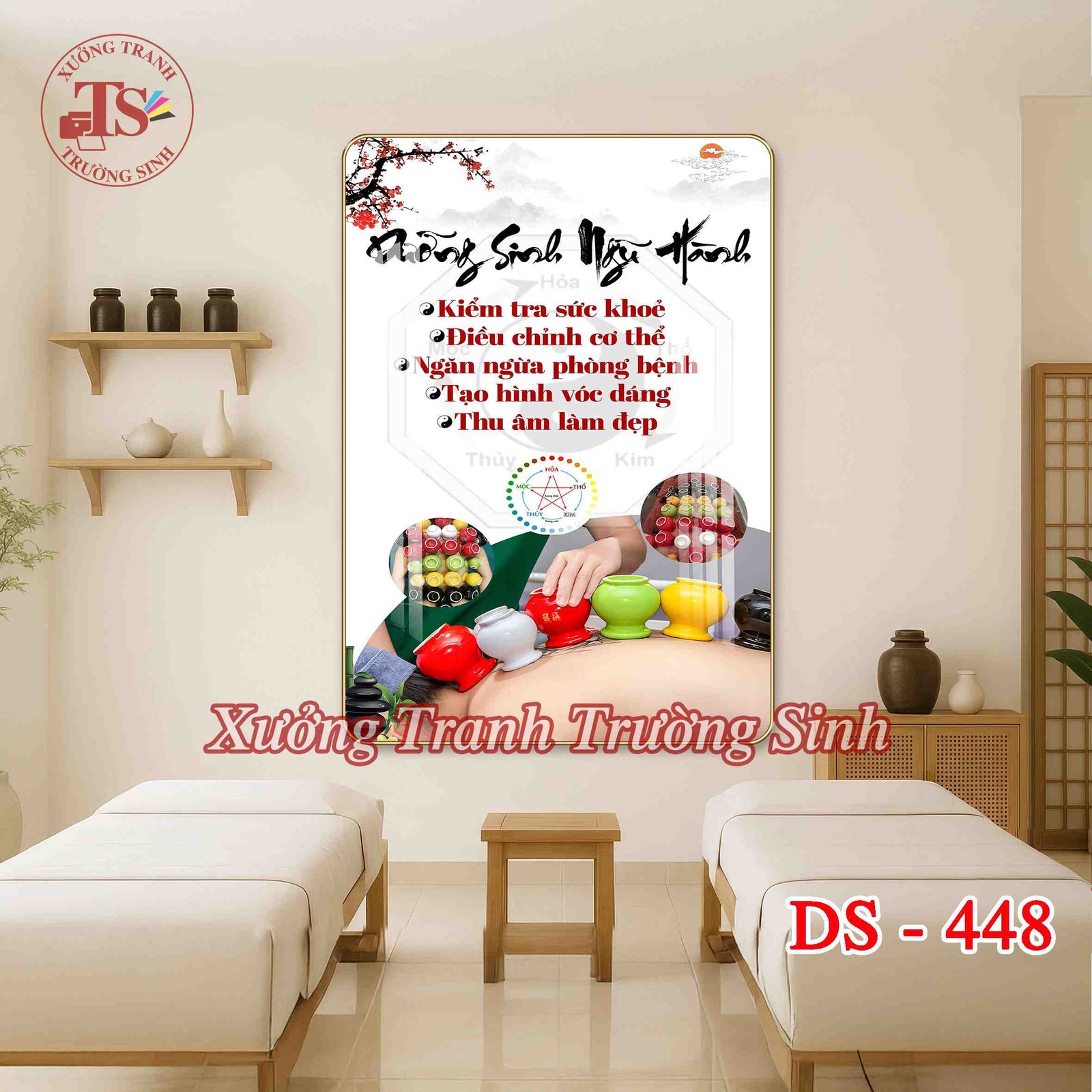 Tranh Dưỡng Sinh Ngũ Hành, Giác Hơi, Dưỡng Sinh Thận – Tranh Tráng Gương Treo Tường