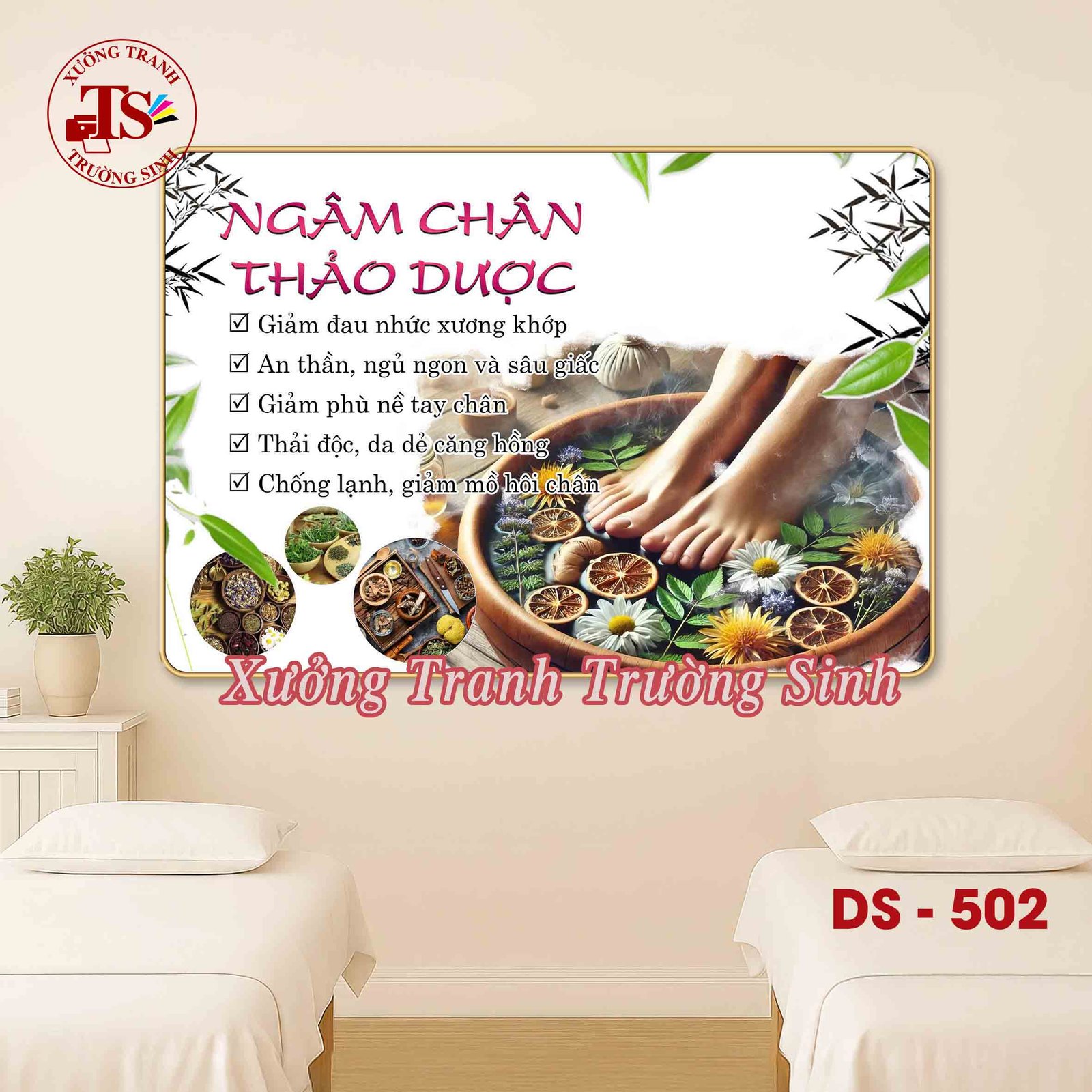 Tranh Massage Chân, Tranh Massage Foot, Tranh Ngâm Chân Thảo Dược – Tranh Tráng Gương Treo Tường Hot Nhất 2026