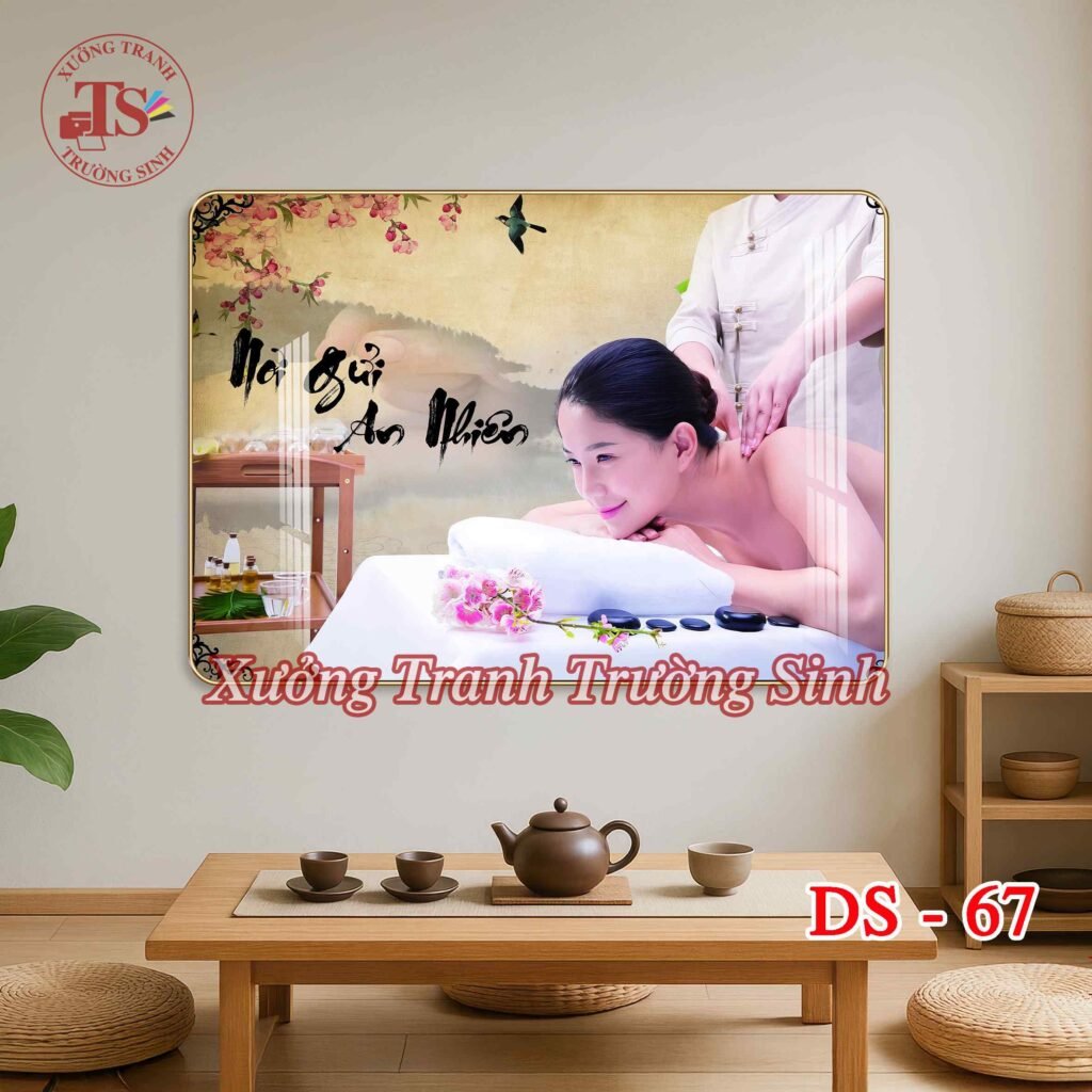 Tranh Dưỡng Sinh Xoa Bóp Thư Giãn Toàn Thân – Tranh Tráng Gương Treo Tường