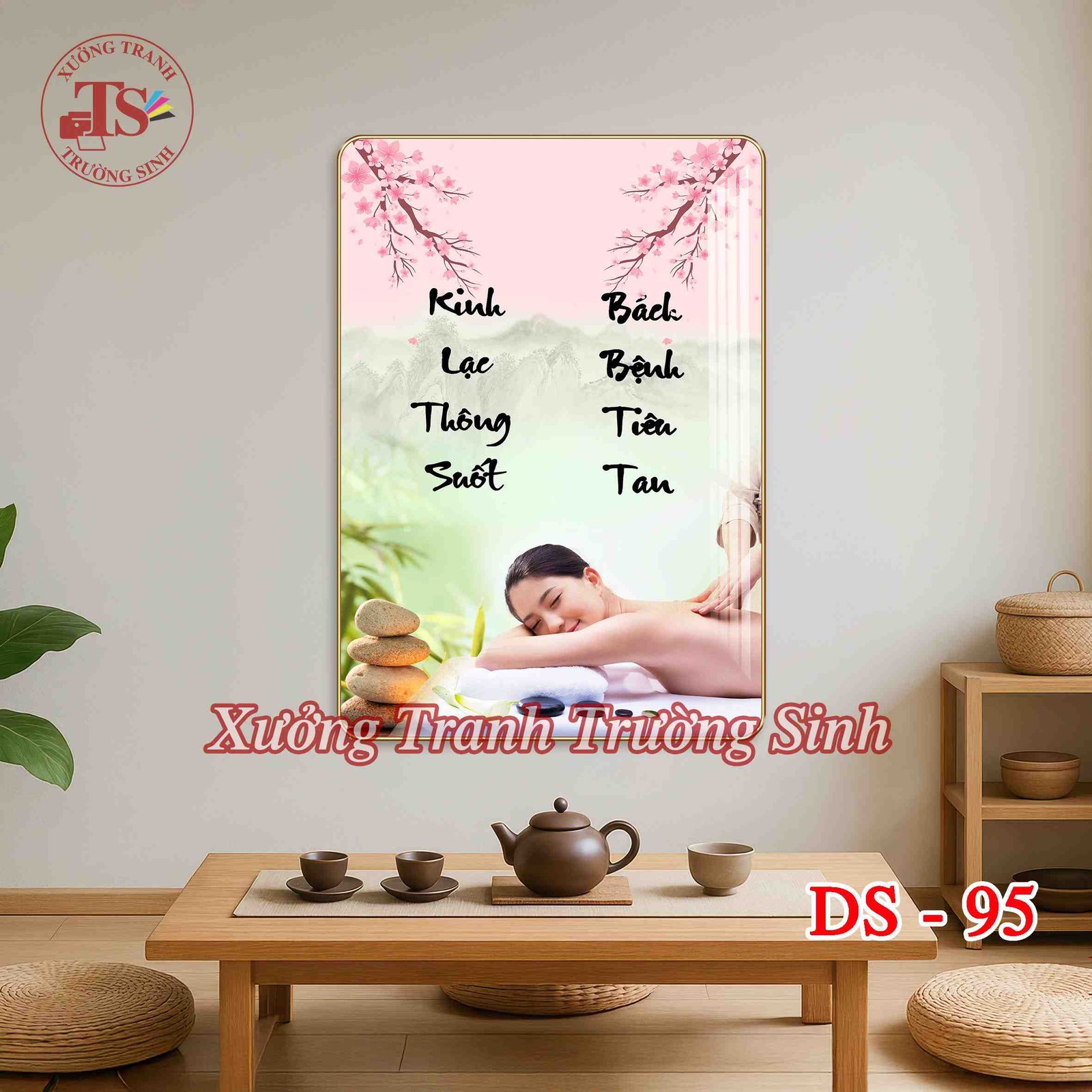 Tranh Đả Thông Kinh Lạc, Massage Cổ Vai Gáy – Tranh Tráng Gương Treo Tường